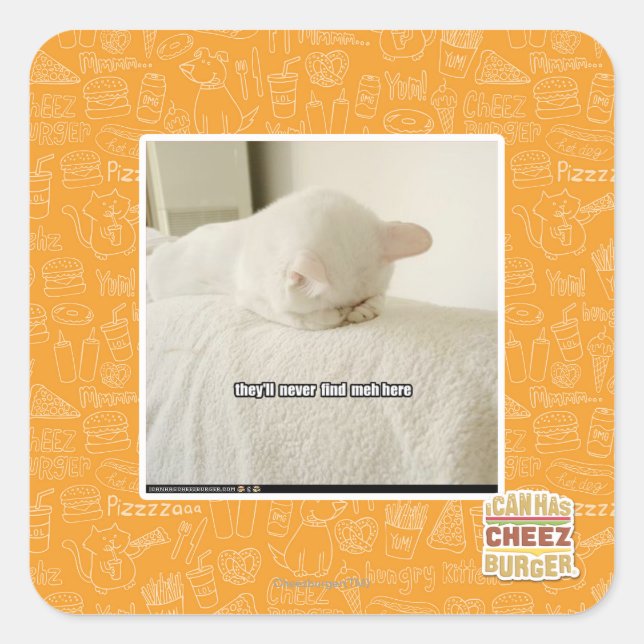 Sie werden mich hier nie finden quadratischer aufkleber (Vorderseite)