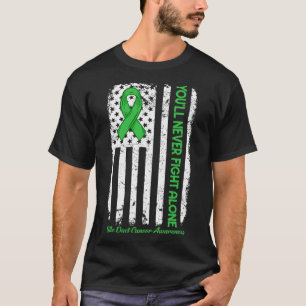 Sie werden niemals allein gegen den Krebs des grün T-Shirt