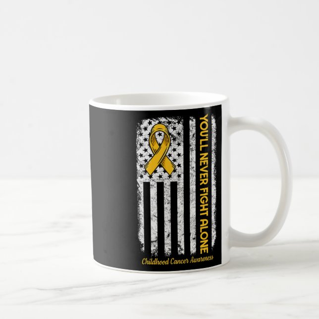 Sie werden niemals allein mit der Flagge der Kinde Kaffeetasse (Rechts)