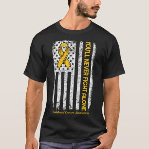 Sie werden niemals allein mit der Flagge der Kinde T-Shirt
