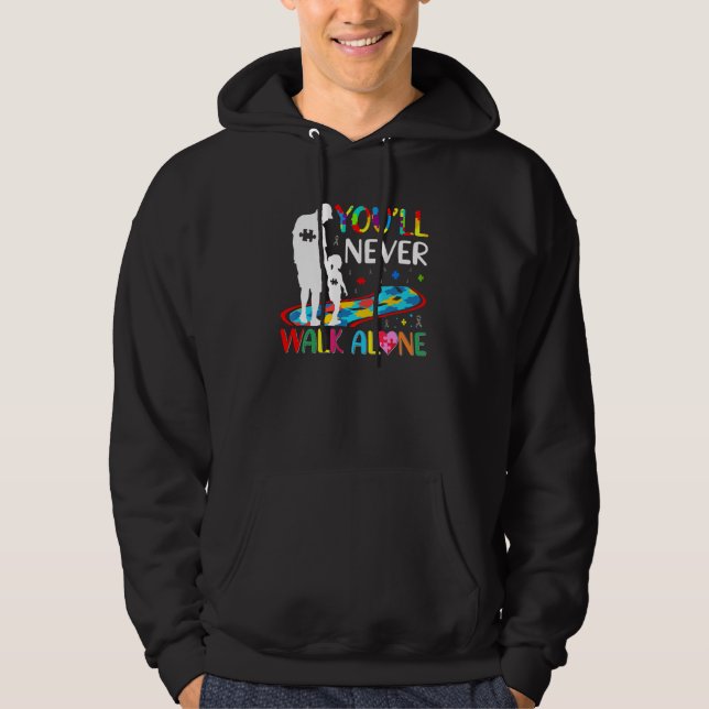 Sie werden niemals allein Vater und Tochter Autis  Hoodie (Vorderseite)