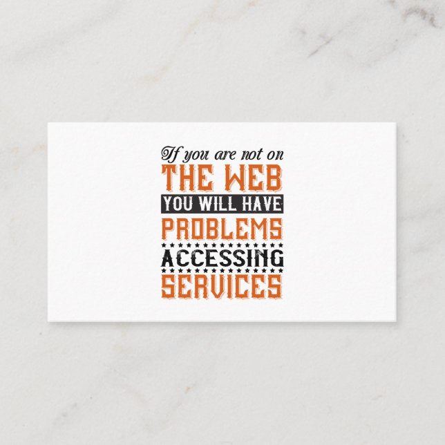 Sie werden Probleme beim Zugriff auf Dienste haben Visitenkarte (Vorderseite)