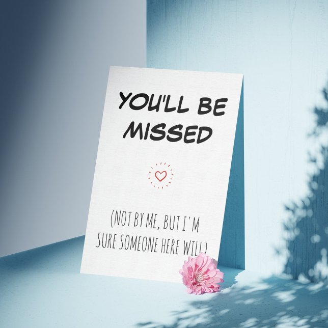 Sie werden vermisst: Personalisierter Mitarbeiter  Dankeskarte (You'll Be Missed: Personalized Coworker Leaving Cards)