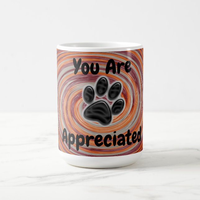 Sie werden von Groovy Paw Print Dog Walker geschät Kaffeetasse (Mittel)