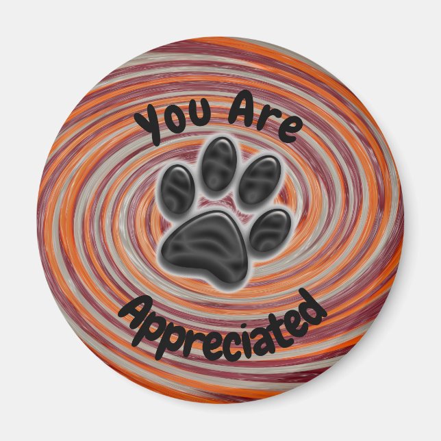 Sie werden von Groovy Paw Print Dog Walker geschät Magnet (Vorne)