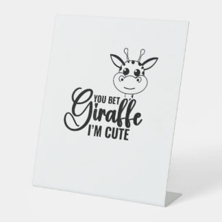 Sie wetten Giraffe Ich bin Niedlich, Funny Baby, B Sockelschild
