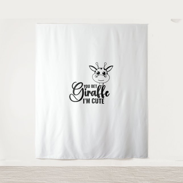 Sie wetten Giraffe Ich bin Niedlich, Funny Baby, B Wandteppich (Vorderseite)