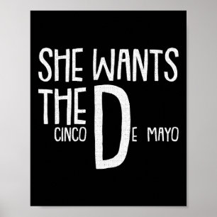 Sie Will Cinco De Mayo Funny Adult Humor Pun Mexi Poster