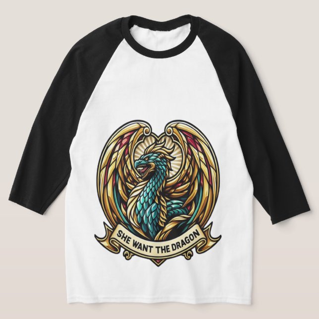 Sie will das Dragon Stain Glass Design T-Shirt (Ablage )