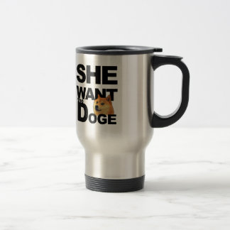 Sie will den Doge Reisebecher