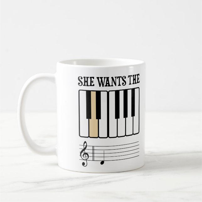 Sie will die d-Klavier-Musik Tasse (Links)