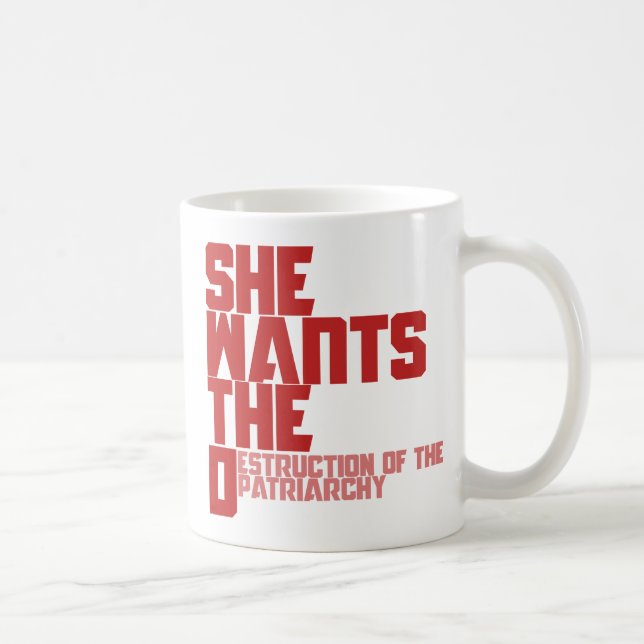 Sie will die Vernichtung des Patriarchats Kaffeetasse (Rechts)
