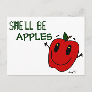 SIE WIRD APPLES Postcard SEIN Postkarte