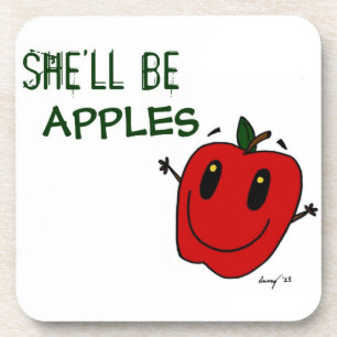 SIE WIRD APPLES Untersetzer SEIN - Set 6