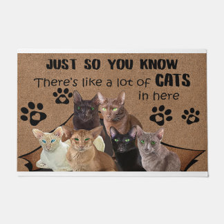 Sie wissen nur, dass sie viele Katzen hat Fußmatte