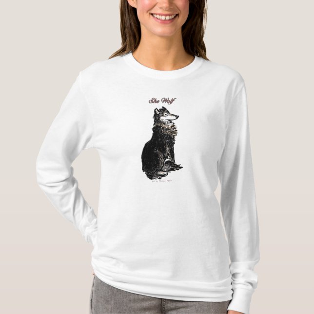 "Sie Wolf-" Sweatshirt T-Shirt (Vorderseite)