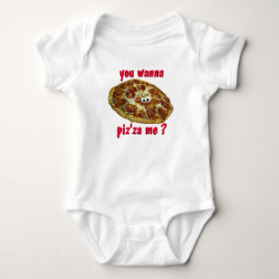 "Sie wollen zum piz'za mich?" humorvolles Baby Strampler