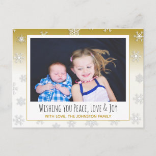 Sie wünschen Ruhe, Liebe und Freude Foto Weihnacht Postkarte