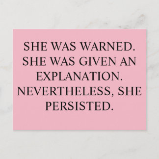 Sie wurde gewarnt, Postkarte