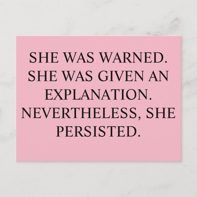 Sie wurde gewarnt, Postkarte (Vorderseite)