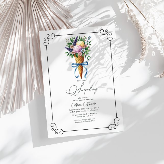 Sie wurde ins Brautparty geschleudert Einladung (She's Been Scooped Up Bridal Shower Invitation)