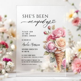 Sie wurde mit Eiscreme-Brautparty vergossen Acryleinladungen