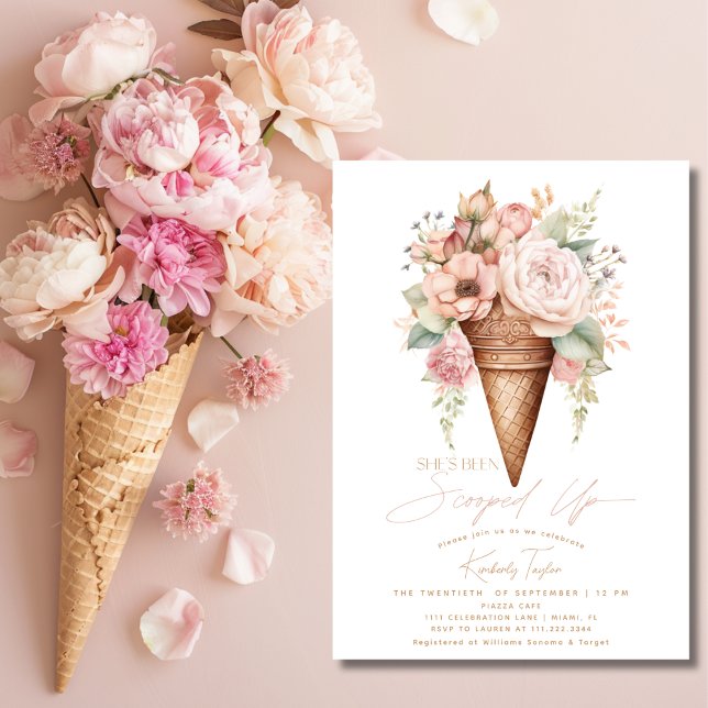 Sie wurde mit Eiscreme-Brautparty vergossen Einladung (She's Been Scooped Up Ice Cream Bridal Shower Invitation)