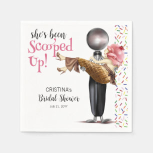 Sie wurde mit Erdbeereis vergossen Serviette