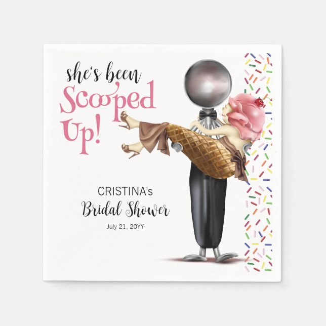 Sie wurde mit Erdbeereis vergossen Serviette (Vorderseite)