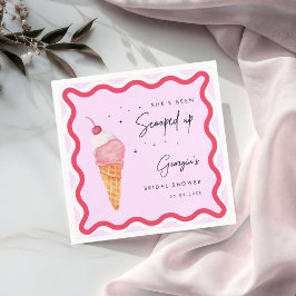 Sie wurde mit rosa rosa Brautparty aufgerissen Serviette