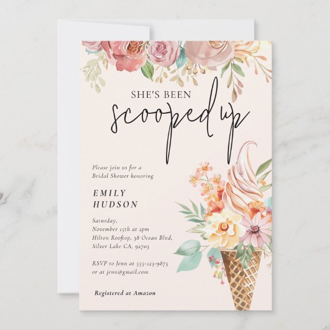 Sie wurde von der Brautdusche erschossen Einladung (Vorderseite)