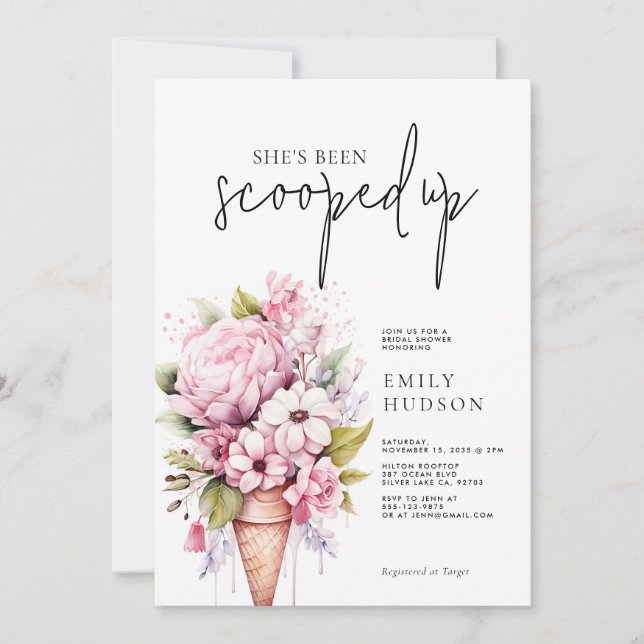 Sie wurde von der Brautdusche erschossen Einladung (Vorderseite)