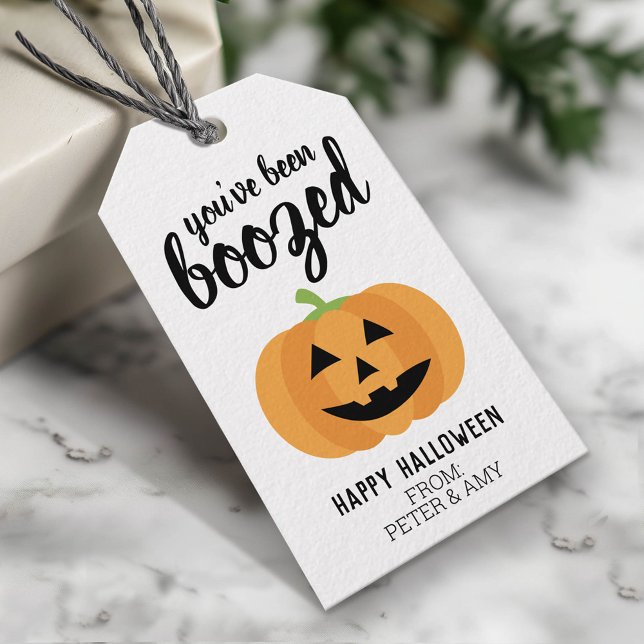 Sie wurden angekurbelt - Kürbiskürbis-Halloween-Pa Geschenkanhänger (Custom Gift Tag)