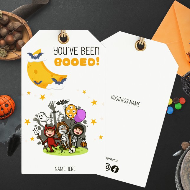 Sie wurden gebläht, Halloween-Leckerei Geschenkanhänger (Youve Been Booed Halloween Treat Basket Tag)