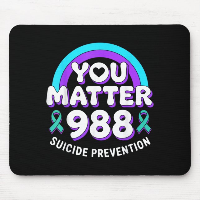 Sie zählen 988 Präventionsbewusstseins-Regenbogenb Mousepad (Vorne)