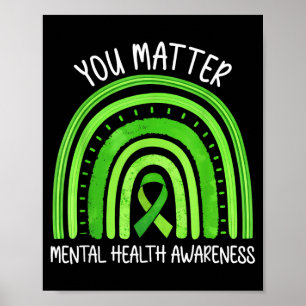 Sie zählen im Mai tragen wir grün Psychische Gesun Poster