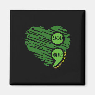 Sie zählen Semicolon Heart Retro Mental Health Awa Magnet