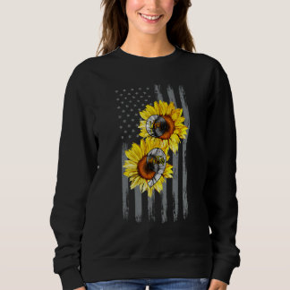 Sie zählen Sonnenblume Amerikanische Flagge Selbst Sweatshirt