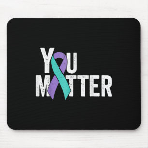 Sie zählen Suizidprävention Aquamarine Lila Awaren Mousepad