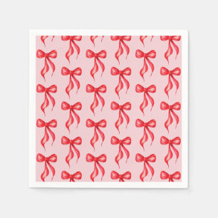 Sie zähmt das Brautparty des rosa Roten Bows. Serviette