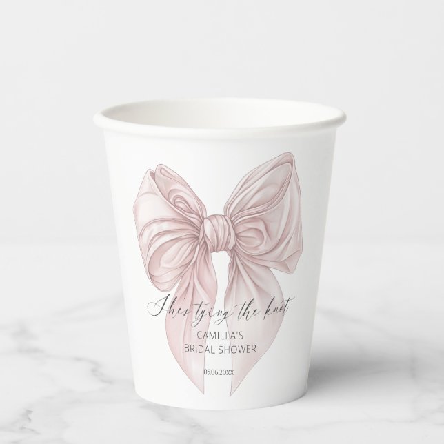 Sie zähmt das Brautparty des unrosa Bowes Pappbecher (Vorderseite)