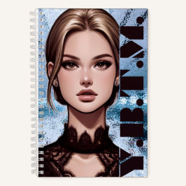 Sie. Zeichentwurf animiert Notizbuch