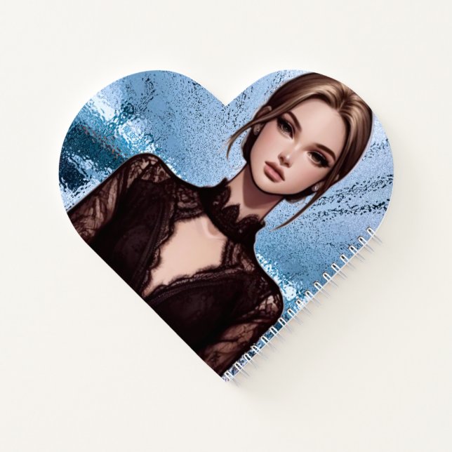 Sie. Zeichentwurf animiert Notizbuch (Rückseite)