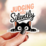 Sie zu urteilen Stille Funny Cat Vinyl Aufkleber<br><div class="desc">Dieser unglaublich witzig Aufkleber enthält eine Jurykatze mit dem Satz "Sie schweigend beurteilen". Perfekt für Katzenliebhaber mit einem sarkastischen Sinn für Spaß! Dieser haltbare Vinyl-Aufkleber eignet sich hervorragend für Laptops,  Wasserflaschen,  Telefonzellen und vieles mehr. Lass allen,  was deine Katze wirklich mit diesem frechen Design denkt.</div>