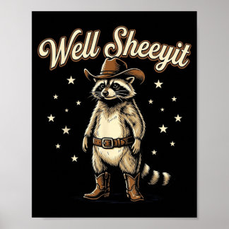 Sie zum Teufel Lustige Cowboy-Katze Vintage Wester Poster