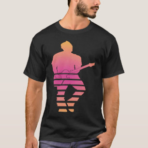 Siebdruck Vintage Retro Rock & Roll Musik und Gita T-Shirt