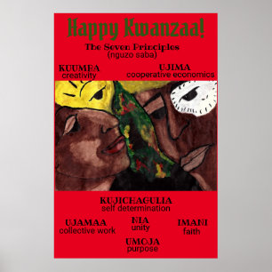 SIEBE GRUNDSÄTZE DES KWANZA-Posters Poster