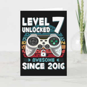 Sieben 7 Jahre Geburtstag Sohn Junge Lustiger Game Karte