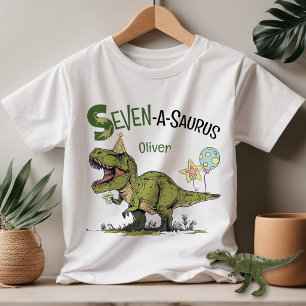 Sieben-A-Saurus Dinosaur Personalname 7. Geburtsta T-Shirt