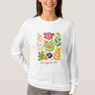 Sieben Arten Israels – Moderne botanische Illustra T-Shirt